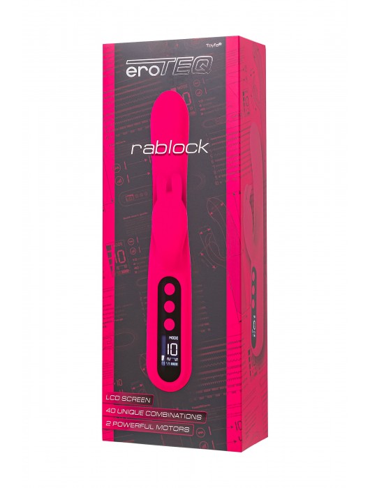 Ярко-розовый вибратор с клиторальной стимуляцией Rablock - 23,5 см. - ToyFa