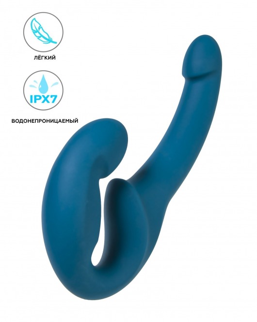 Бирюзовый безремневой страпон Share Lite - Fun Factory - купить с доставкой в Санкт-Петербурге
