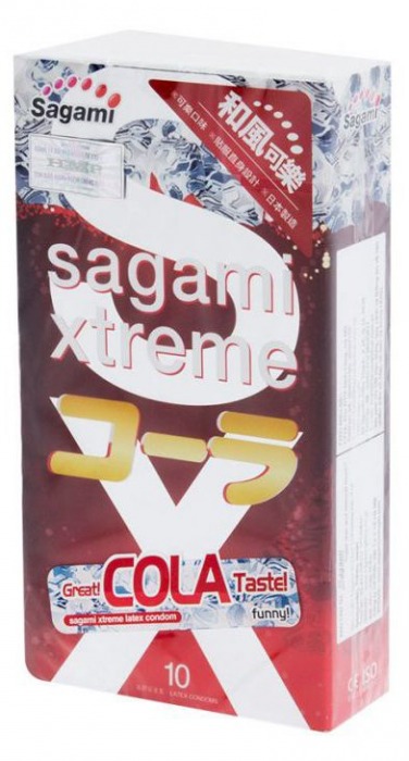 Ароматизированные презервативы Sagami Xtreme COLA - 10 шт. - Sagami - купить с доставкой в Санкт-Петербурге