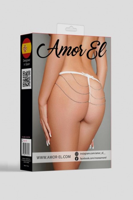 Откровенные трусики с декоративными цепочками на ягодицах - Amor El купить с доставкой