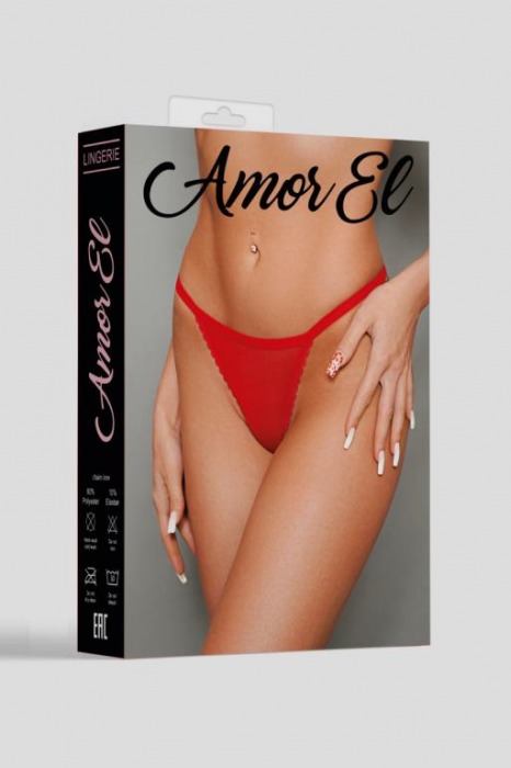 Откровенные трусики с декоративными цепочками на ягодицах - Amor El купить с доставкой