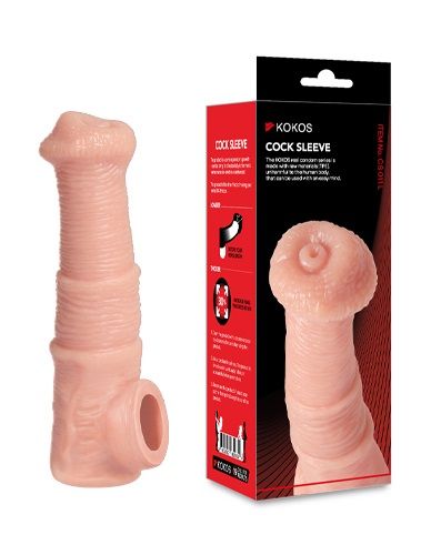 Телесная фантазийная насадка на член Cock Sleeve Size M - KOKOS - в Санкт-Петербурге купить с доставкой