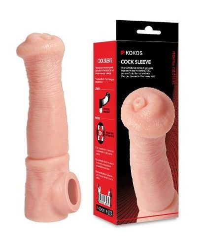 Телесная фантазийная насадка на член Cock Sleeve Size L - KOKOS - в Санкт-Петербурге купить с доставкой