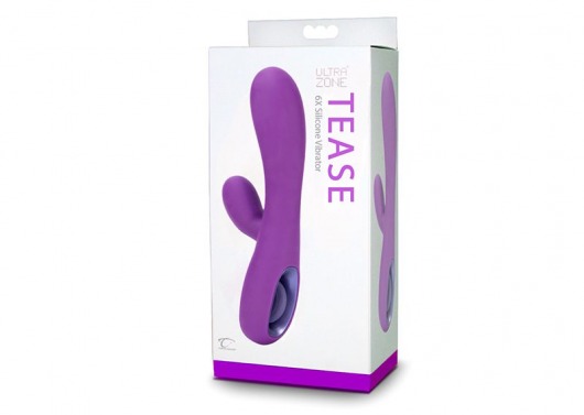 Фиолетовый вибромассажер Tease 6x Rabbit Style со стимуляцией клитора - 17,8 см. - Topco Sales