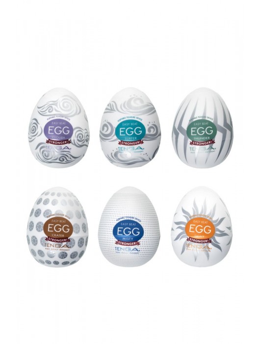 Набор из 6 мастурбаторов Tenga EGG Regular Strength с различным рельефом - Tenga - в Санкт-Петербурге купить с доставкой