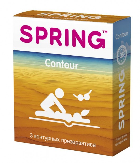 Контурные презервативы SPRING CONTOUR - 3 шт. - SPRING - купить с доставкой в Санкт-Петербурге