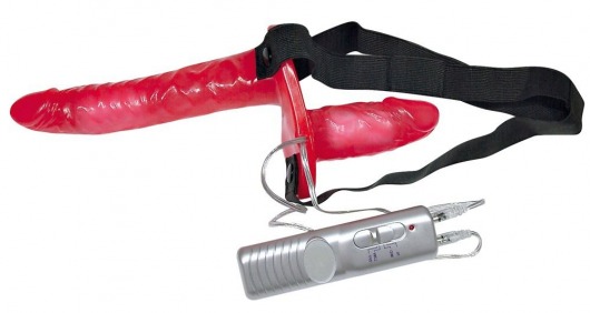 Красный женский страпон с вагинальной пробкой Bad Kitty - 18 см. - Orion - купить с доставкой в Санкт-Петербурге