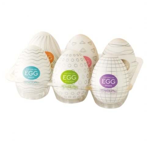 Набор из 6 мастурбаторов-яиц Tenga EGG Strong Sensations с различными рельефом - Tenga - в Санкт-Петербурге купить с доставкой