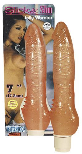 Вибратор Slick   Slim с блёстками и клиторальными шипами - 17,8 см. - NMC