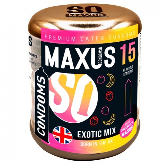 Ароматизированные презервативы Maxus Exotic Mix - 15 шт. - Maxus - купить с доставкой в Санкт-Петербурге