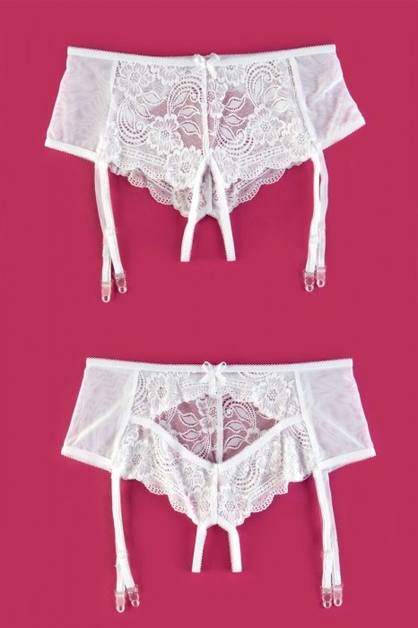 Трусики-пояс из эластичного кружева с пажами для чулок - Erolanta купить с доставкой
