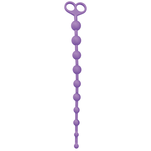 Фиолетовая анальная цепочка с 10 звеньями ANAL JUGGLING BALL SILICONE - 33,6 см. - Toyz4lovers