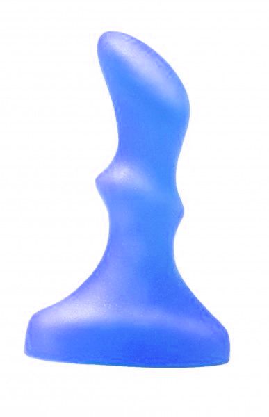 Синий гелевый плаг изогнутой формы - 10 см. - LOVETOY (А-Полимер)