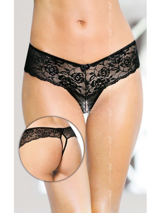 Ажурные трусики-стринг с широким пояском и доступом - SoftLine купить с доставкой