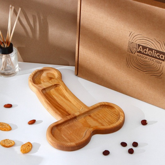 Деревянное блюдо для подачи в форме члена (32,5 х 20 х 1,7 см) - Сима-Ленд - купить с доставкой в Санкт-Петербурге