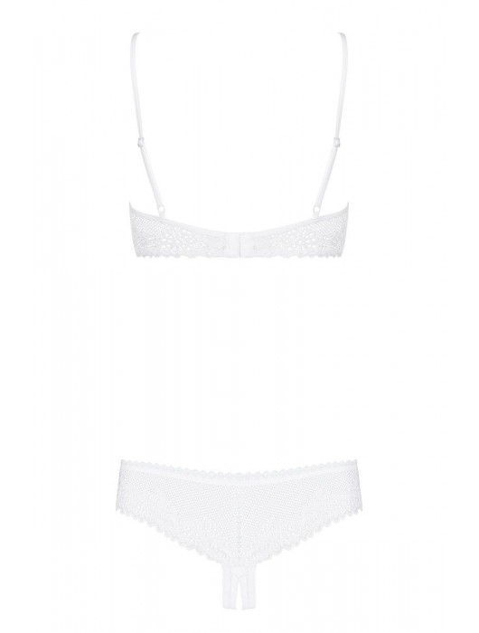 Комплект из трусиков  open-croatch  и лифа с открытыми чашками Alabastra Set - Obsessive купить с доставкой