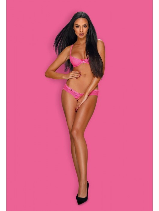 Комплект из трусиков  open-croatch  и лифа с открытыми чашками Alabastra Set - Obsessive купить с доставкой