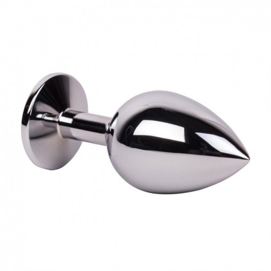 Большой стальной плаг с серым кристаллом Silver Rain - 9,5 см. - Erotic Fantasy - купить с доставкой в Санкт-Петербурге