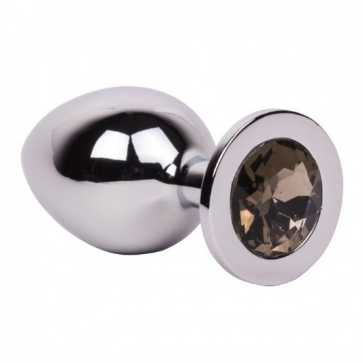 Большой стальной плаг с серым кристаллом Silver Rain - 9,5 см. - Erotic Fantasy - купить с доставкой в Санкт-Петербурге