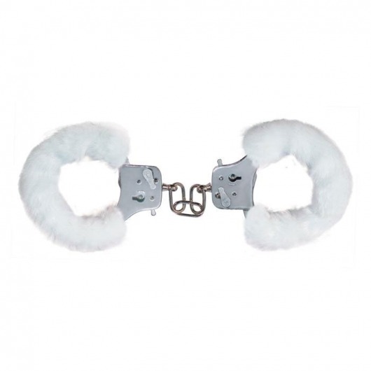 Меховые белые наручники - Toy Joy - купить с доставкой в Санкт-Петербурге