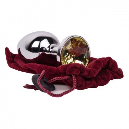 Мини-плаг из стали с желтым кристаллом Sweet Lemon - 6,5 см. - Erotic Fantasy - купить с доставкой в Санкт-Петербурге