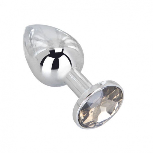 Мини-плаг из стали с серым кристаллом Silver Rain - 6,5 см. - Erotic Fantasy - купить с доставкой в Санкт-Петербурге