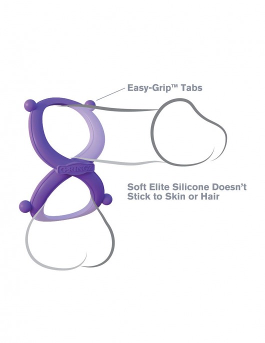 Фиолетовое эрекционное кольцо на пенис и мошонку Infinity Ring - Pipedream - в Санкт-Петербурге купить с доставкой