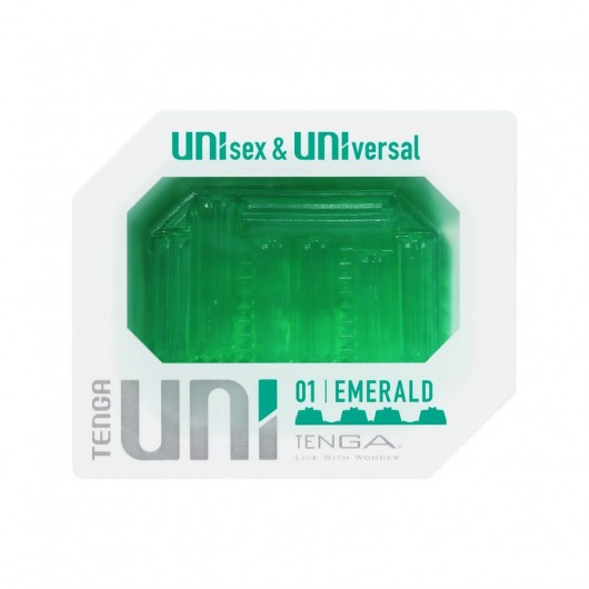 Зеленый мастурбатор-стимулятор Tenga Uni Emerald - Tenga - в Санкт-Петербурге купить с доставкой