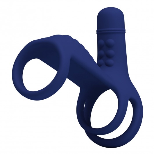Синяя вибронасадка на пенис Vibrating Penis Sling - Baile - в Санкт-Петербурге купить с доставкой