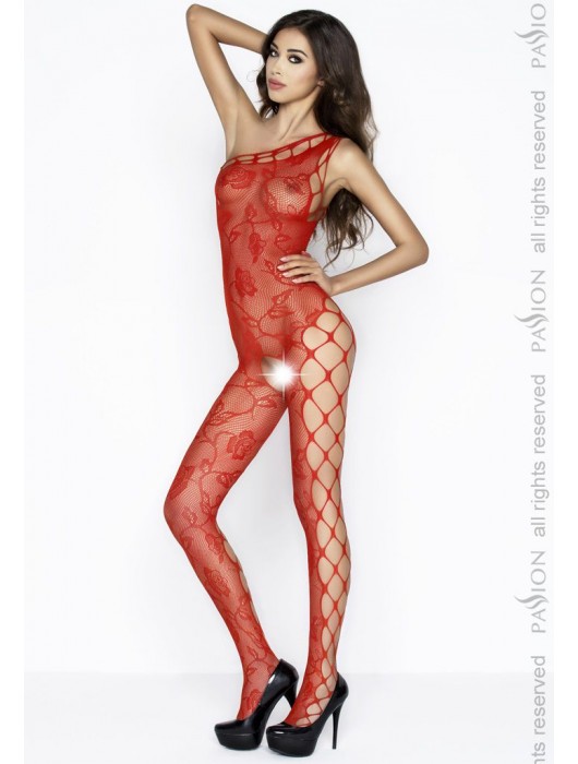 Эффектный комбинезон с лямочкой на одно плечо и крупным цветочным узором - Passion купить с доставкой