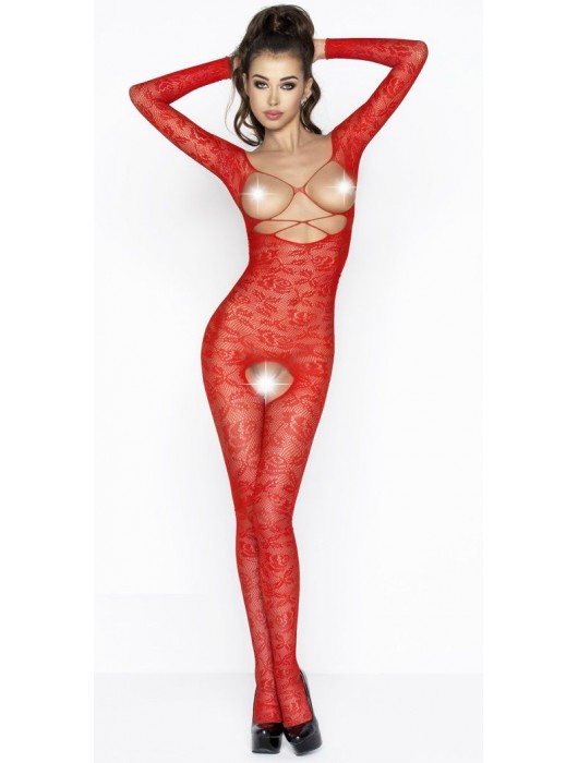 Комбинезон с длинными рукавами, цветочным узором, открытой грудью и доступом - Passion купить с доставкой