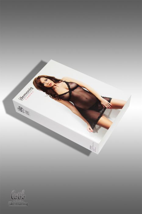 Полупрозрачная сорочка Tamara с трусиками и подвязкой - Demoniq купить с доставкой