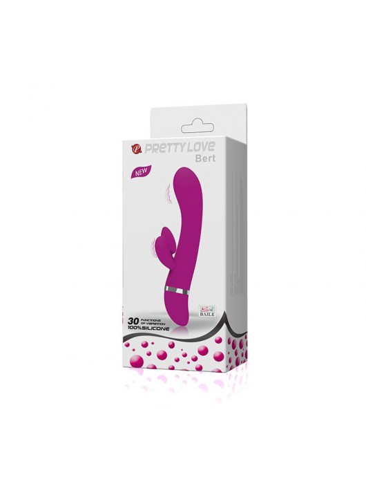 Вибратор Pretty Love Bert с клиторальным отростком - 18,8 см. - Baile
