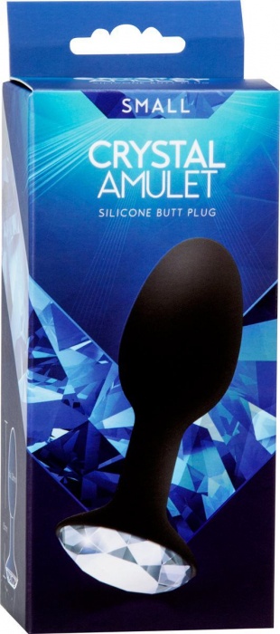 Чёрная анальная пробка с кристаллом в основании - 10,5 см. - Seven Creations - купить с доставкой в Санкт-Петербурге