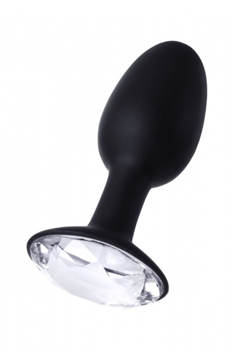 Чёрная анальная пробка с кристаллом в основании - 10,5 см. - Seven Creations - купить с доставкой в Санкт-Петербурге