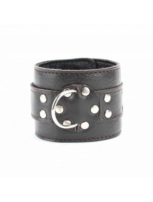 Коричневые оковы из мягкой кожи на металлической цепочке - БДСМ Арсенал - купить с доставкой в Санкт-Петербурге