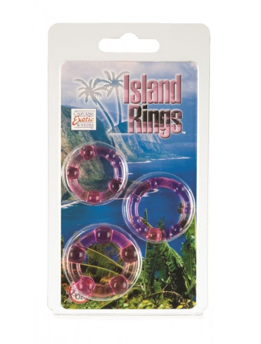 Набор из трех розовых колец разного размера Island Rings - California Exotic Novelties - в Санкт-Петербурге купить с доставкой