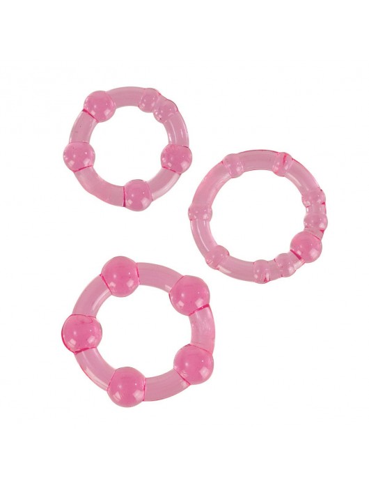 Набор из трех розовых колец разного размера Island Rings - California Exotic Novelties - в Санкт-Петербурге купить с доставкой