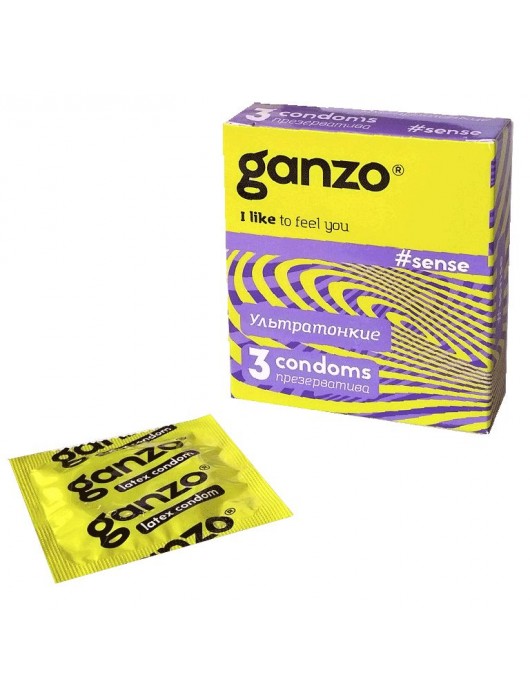 Тонкие презервативы для большей чувствительности Ganzo Sence - 3 шт. - Ganzo - купить с доставкой в Санкт-Петербурге