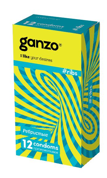 Презервативы с ребристой структурой Ganzo Ribs - 12 шт. - Ganzo - купить с доставкой в Санкт-Петербурге