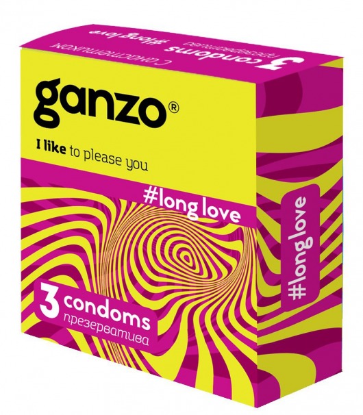 Презервативы с анестетиком для продления удовольствия Ganzo Long Love - 3 шт. - Ganzo - купить с доставкой в Санкт-Петербурге