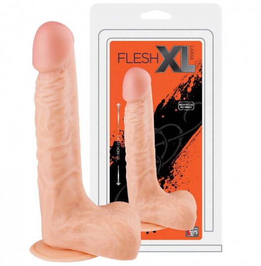Большой реалистичный фаллоимитатор на присоске FleshXL- 23 см. - Dream Toys