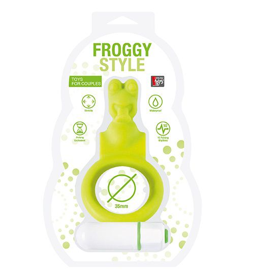 Зелёное эрекционное кольцо с вибрацией NEON FROGGY STYLE VIBRATING RING - Dream Toys - в Санкт-Петербурге купить с доставкой