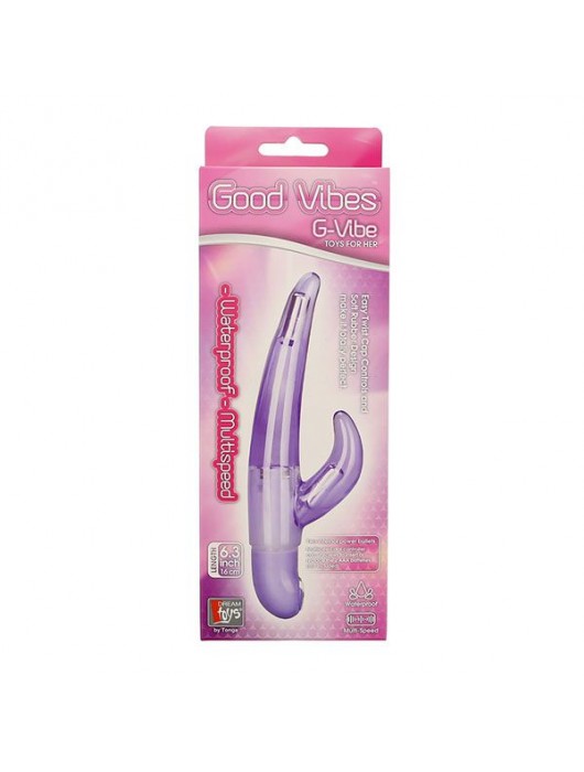 Фиолетовый вибратор для G-стимуляции GOOD VIBES G-VIBE - 16 см. - Dream Toys