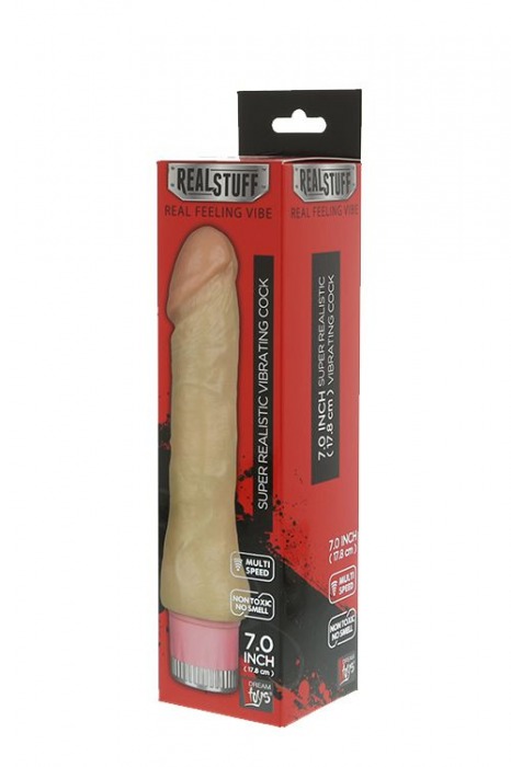 Телесный вибратор-реалистик REALSTUFF 7INCH VIBRATOR - 17,8 см. - Dream Toys