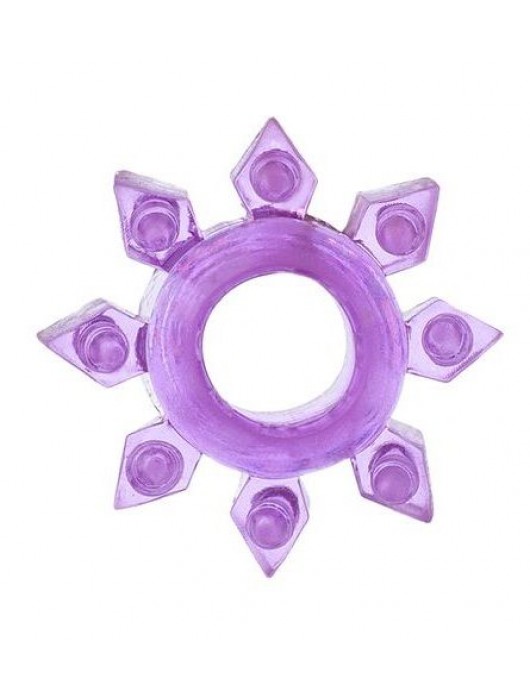 Фиолетовое гелевое эрекционное кольцо-звезда - Toyfa Basic - в Санкт-Петербурге купить с доставкой