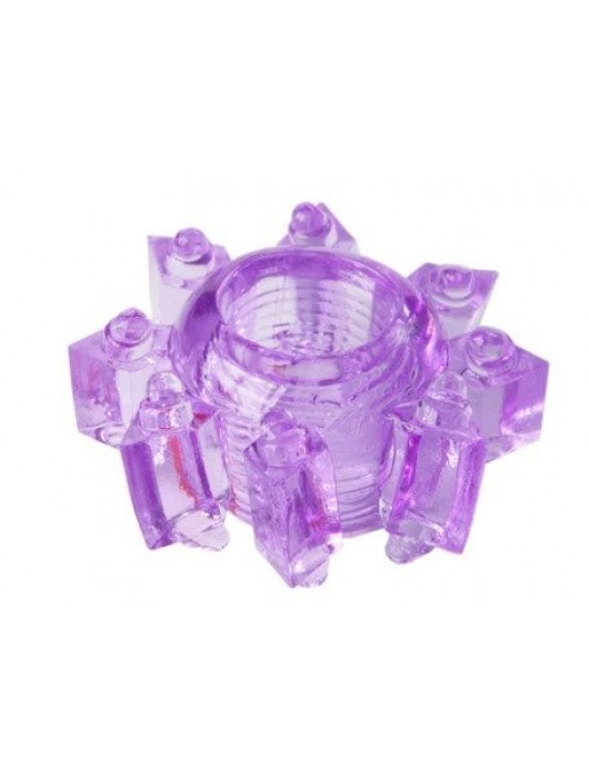 Фиолетовое гелевое эрекционное кольцо-звезда - Toyfa Basic - в Санкт-Петербурге купить с доставкой