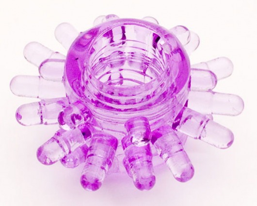 Фиолетовое гелевое эрекционное кольцо с шипиками - Toyfa Basic - в Санкт-Петербурге купить с доставкой