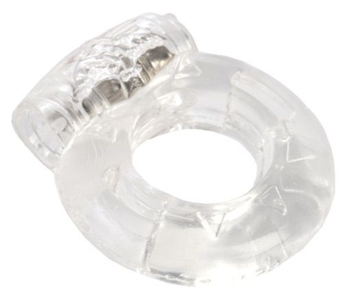 Толстое прозрачное эрекционное кольцо с вибратором - Toyfa Basic - в Санкт-Петербурге купить с доставкой