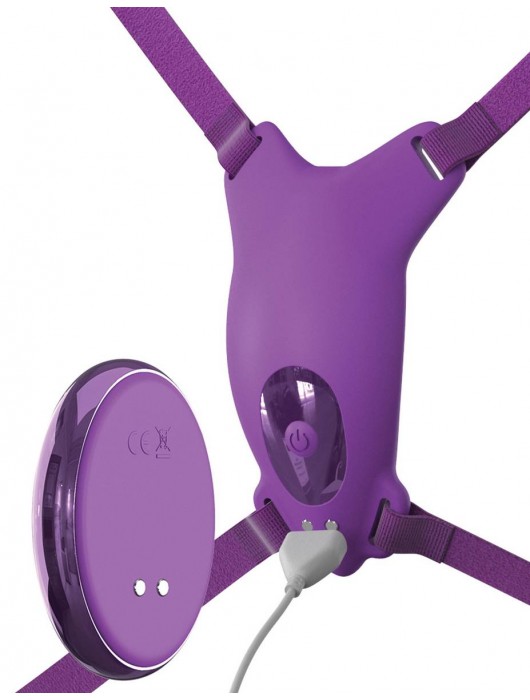 Сиреневый пояс с вибровкладкой Ultimate Butterfly Strap-On - Pipedream